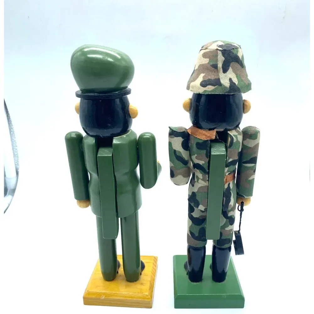 Vintage Military Nutcracker Pair 8”‎ Wood Nutcracker